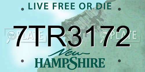 7TR3172 New Hampshire License Plate