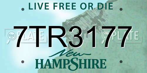 7TR3177 New Hampshire License Plate