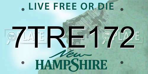 7TRE172 New Hampshire License Plate