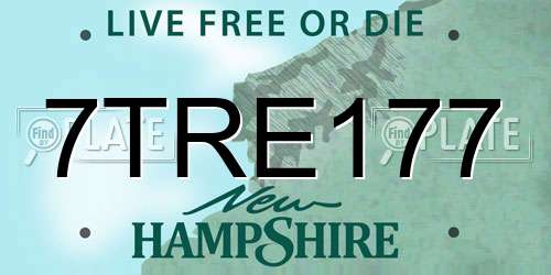 7TRE177 New Hampshire License Plate