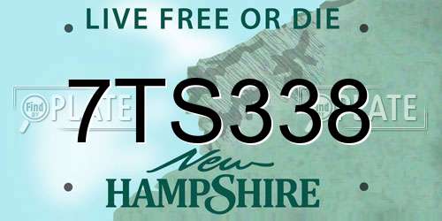 7TS338 New Hampshire License Plate