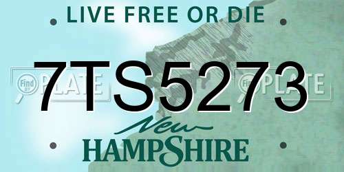 7TS5273 New Hampshire License Plate