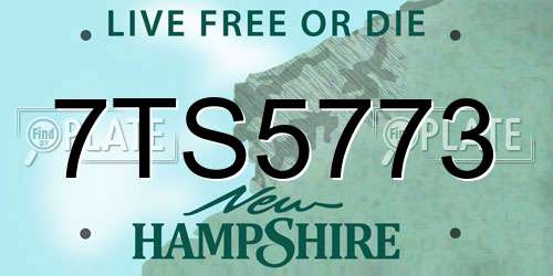 7TS5773 New Hampshire License Plate