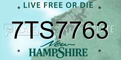 7TS7763 New Hampshire License Plate