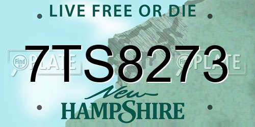 7TS8273 New Hampshire License Plate