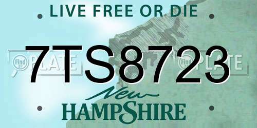 7TS8723 New Hampshire License Plate