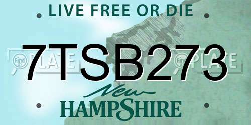 7TSB273 New Hampshire License Plate