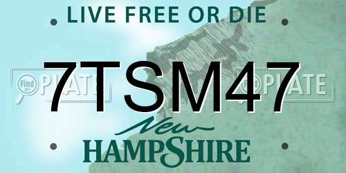 7TSM47 New Hampshire License Plate