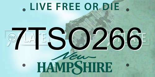 7TSO266 New Hampshire License Plate