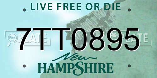 7TT0895 New Hampshire License Plate