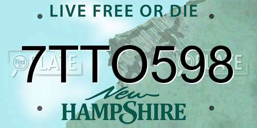 7TTO598 New Hampshire License Plate
