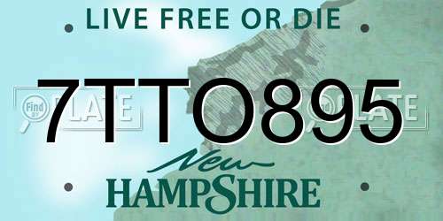 7TTO895 New Hampshire License Plate