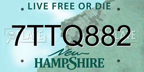 7TTQ882 New Hampshire License Plate