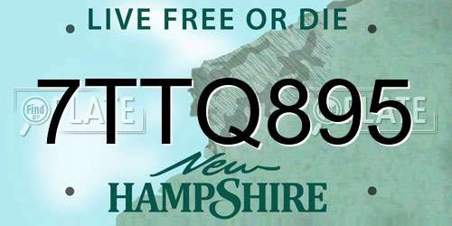 7TTQ895 New Hampshire License Plate