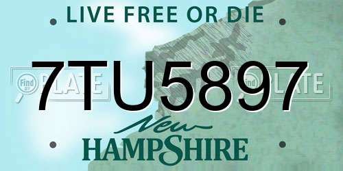 7TU5897 New Hampshire License Plate