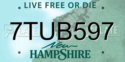 7TUB597 New Hampshire License Plate