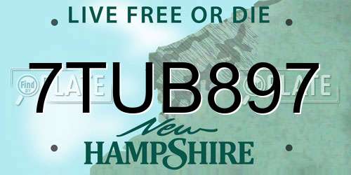 7TUB897 New Hampshire License Plate