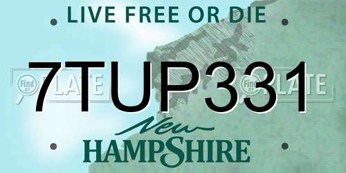 7TUP331 New Hampshire License Plate