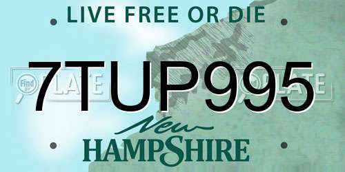 7TUP995 New Hampshire License Plate