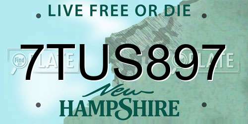 7TUS897 New Hampshire License Plate
