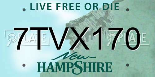 7TVX170 New Hampshire License Plate