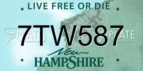 7TW587 New Hampshire License Plate