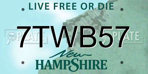 7TWB57 New Hampshire License Plate