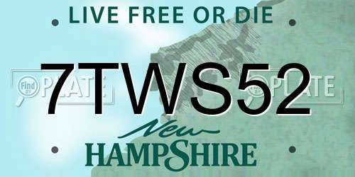 7TWS52 New Hampshire License Plate