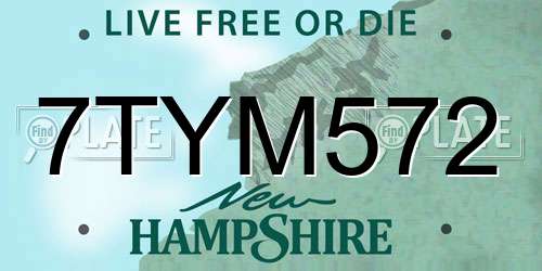 7TYM572 New Hampshire License Plate