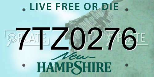 7TZ0276 New Hampshire License Plate