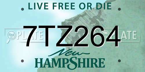 7TZ264 New Hampshire License Plate