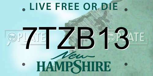 7TZB13 New Hampshire License Plate