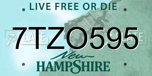 7TZO595 New Hampshire License Plate