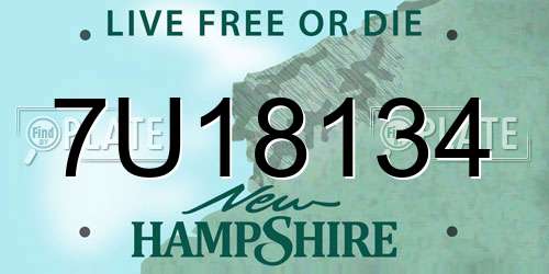 7U18134 New Hampshire License Plate