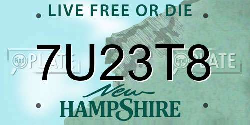 7U23T8 New Hampshire License Plate