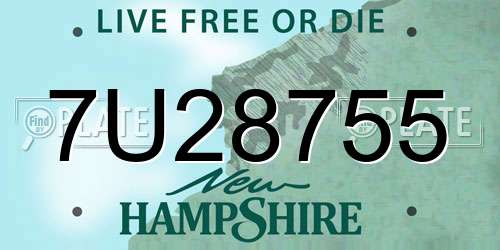 7U28755 New Hampshire License Plate