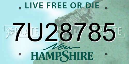 7U28785 New Hampshire License Plate