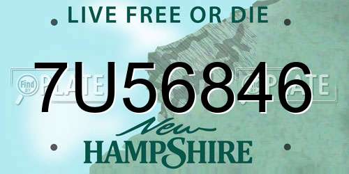 7U56846 New Hampshire License Plate