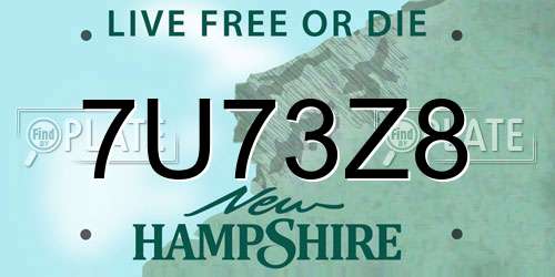 7U73Z8 New Hampshire License Plate