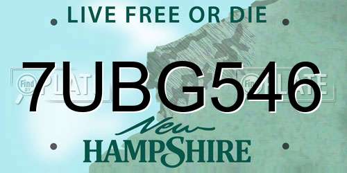 7UBG546 New Hampshire License Plate