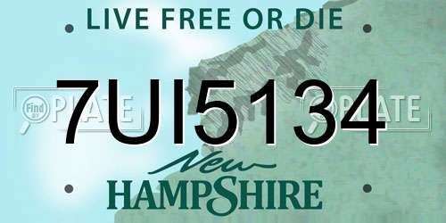7UI5134 New Hampshire License Plate