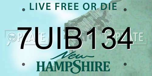 7UIB134 New Hampshire License Plate