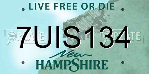 7UIS134 New Hampshire License Plate