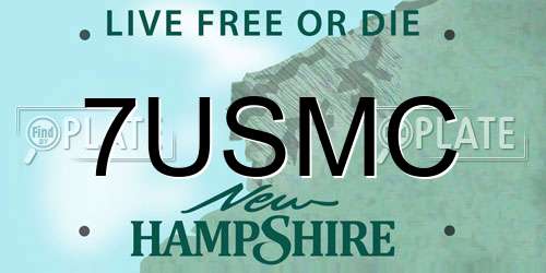 7USMC New Hampshire License Plate