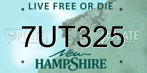 7UT325 New Hampshire License Plate