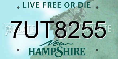 7UT8255 New Hampshire License Plate