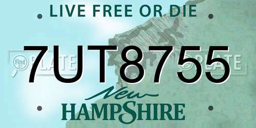 7UT8755 New Hampshire License Plate