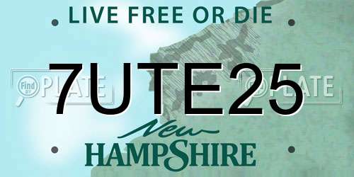 7UTE25 New Hampshire License Plate