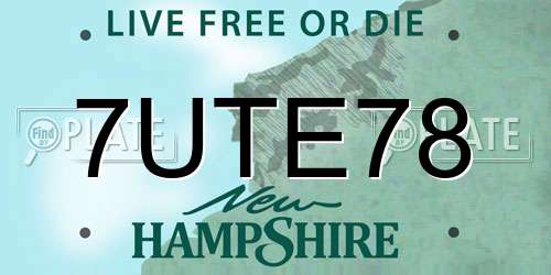 7UTE78 New Hampshire License Plate