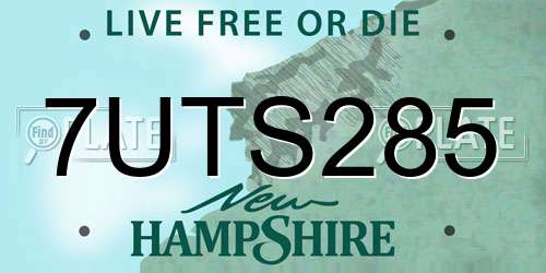7UTS285 New Hampshire License Plate